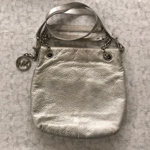 MICHAEL KORS Silver Leather Handbag
